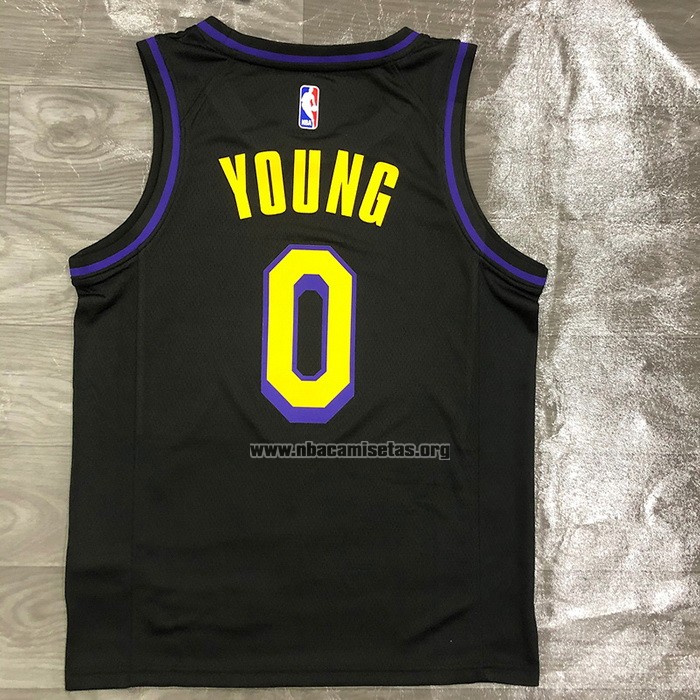 Camiseta Los Angeles Lakers Nick Young NO 0 Ciudad 2019-20 Negro